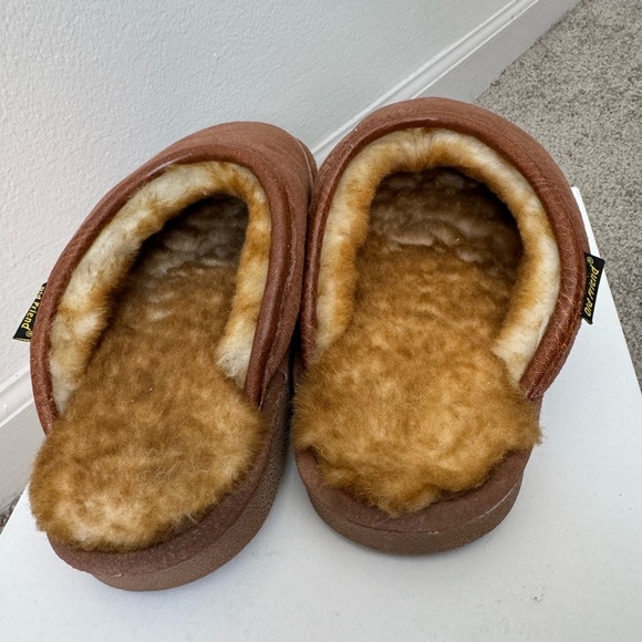 Old Friend Men’s Wide Sheepskin-lined Scuff Slipper Leather Size 9-10 - Picture 7 of 12